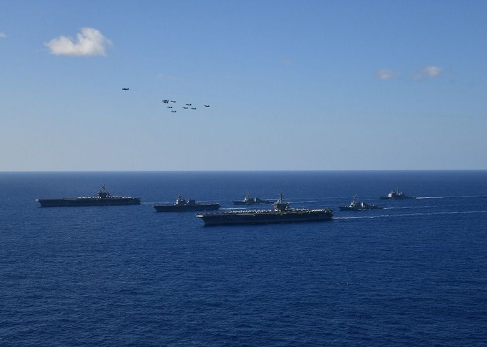 U.S. Aircraft Carriers Conduct Exercise With JMSDF