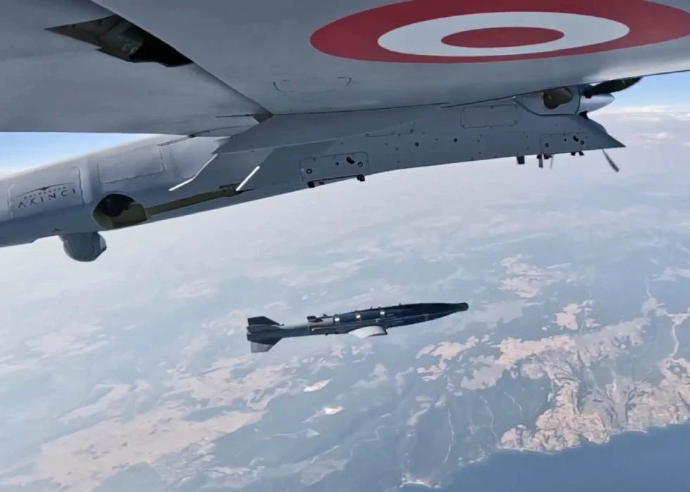 AKINCI UCAV Drops Winged TEBER Guidance Kit