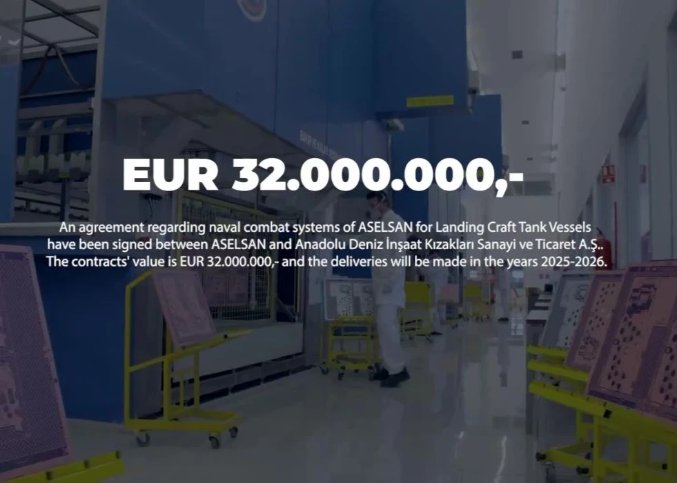 ASELSAN Signs € 32.000.000 Contract with Anadolu Shipyard