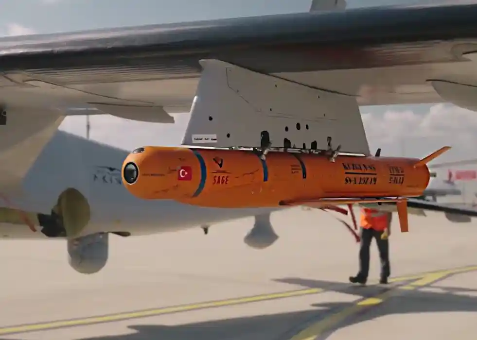 AKINCI UCAV Drops KUZGUN-SS Glide Munition