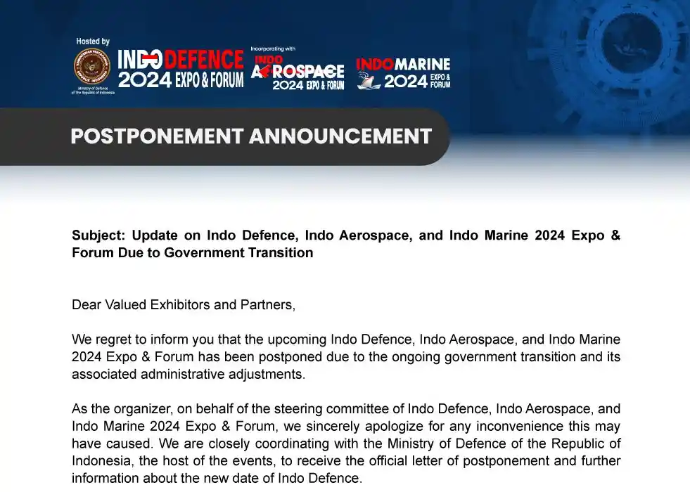 Indo Defence Postponed to an Unknown Date