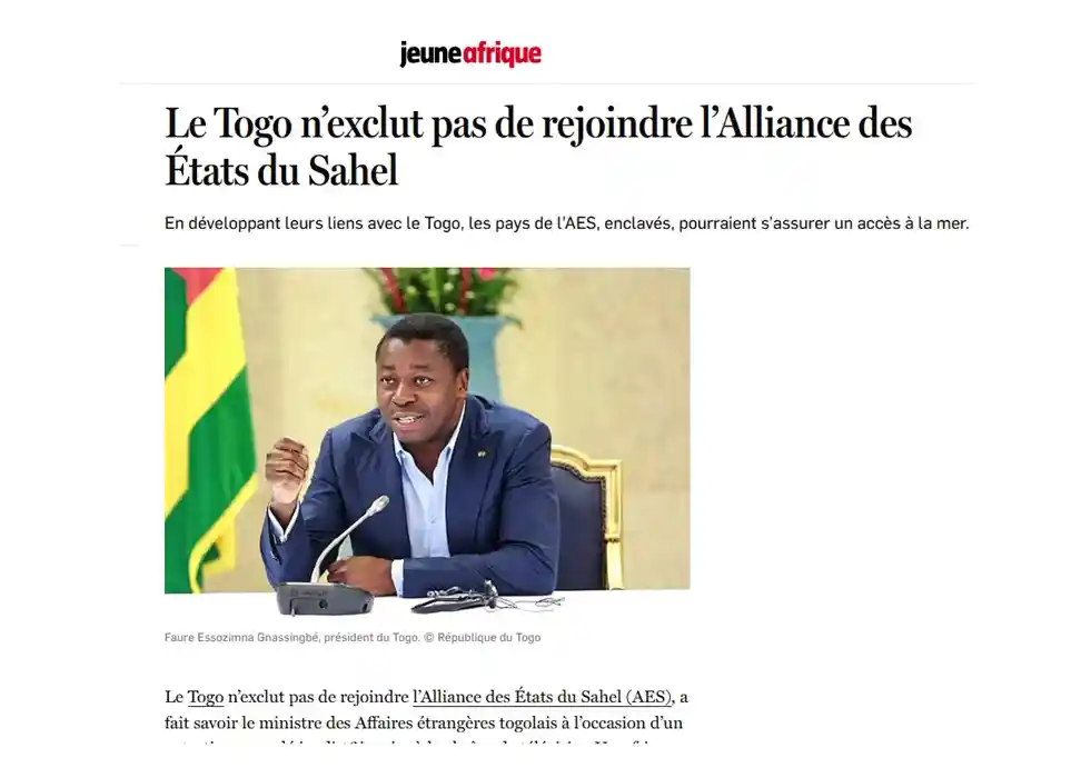 France Loses Ground in Africa: Togo Eyes Sahel Alliance