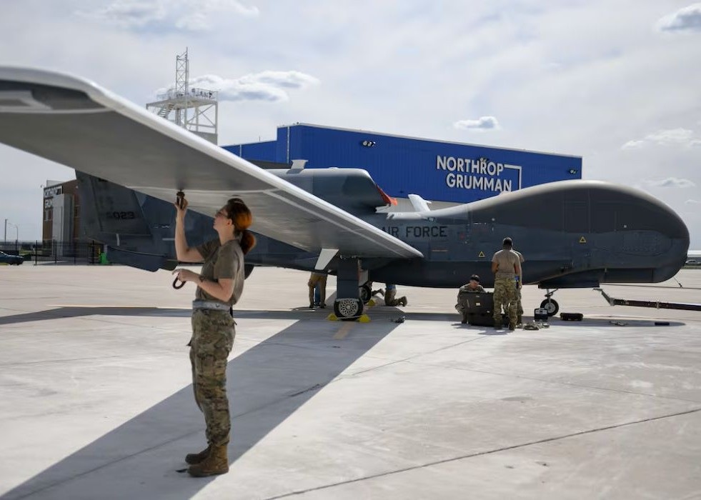 The U.S. sends out the RQ-4B Global Hawk above the Black Sea
