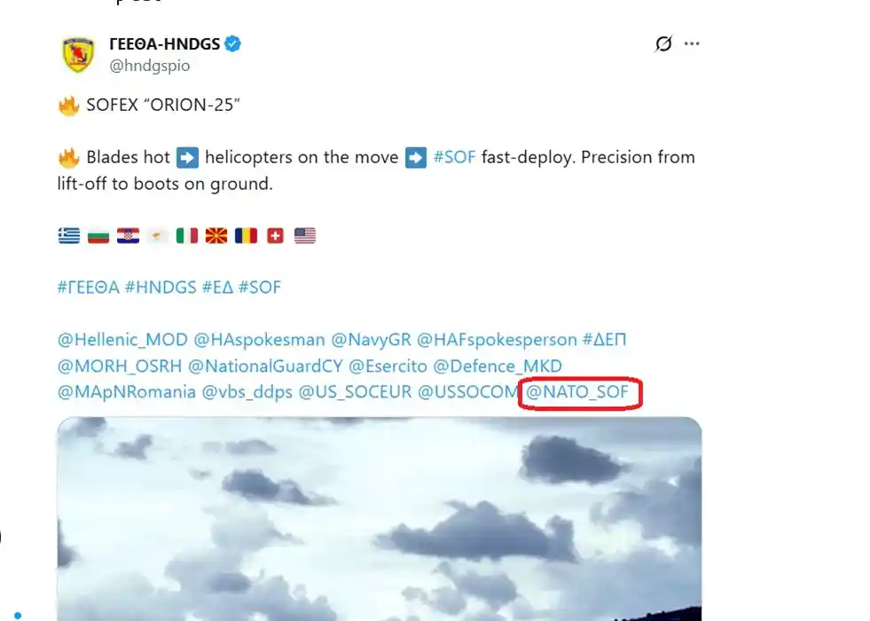 NATO Pulls Post as Greece Mislabels Orion 2025 Drill