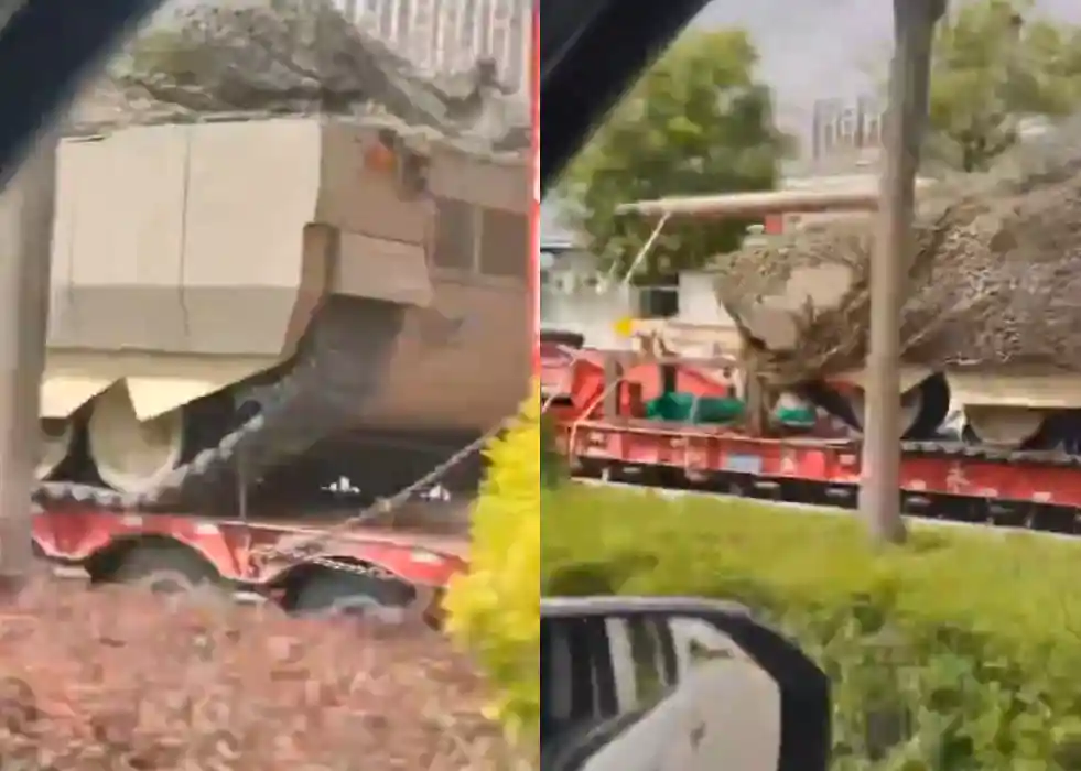 Possible New Chinese MBT Prototype Spotted on a Trailer