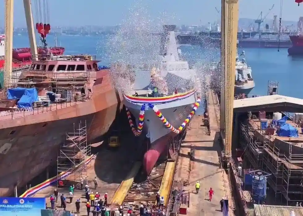 Second Malaysian LMS Batch-2 corvette enters the water