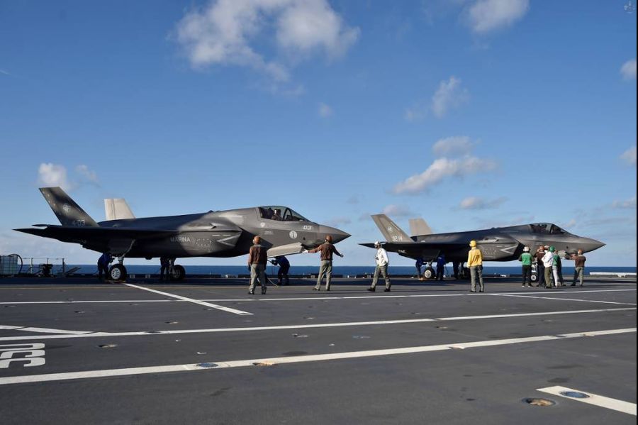 Italy's F-35B Lands On Italian Carrier for The First Time
